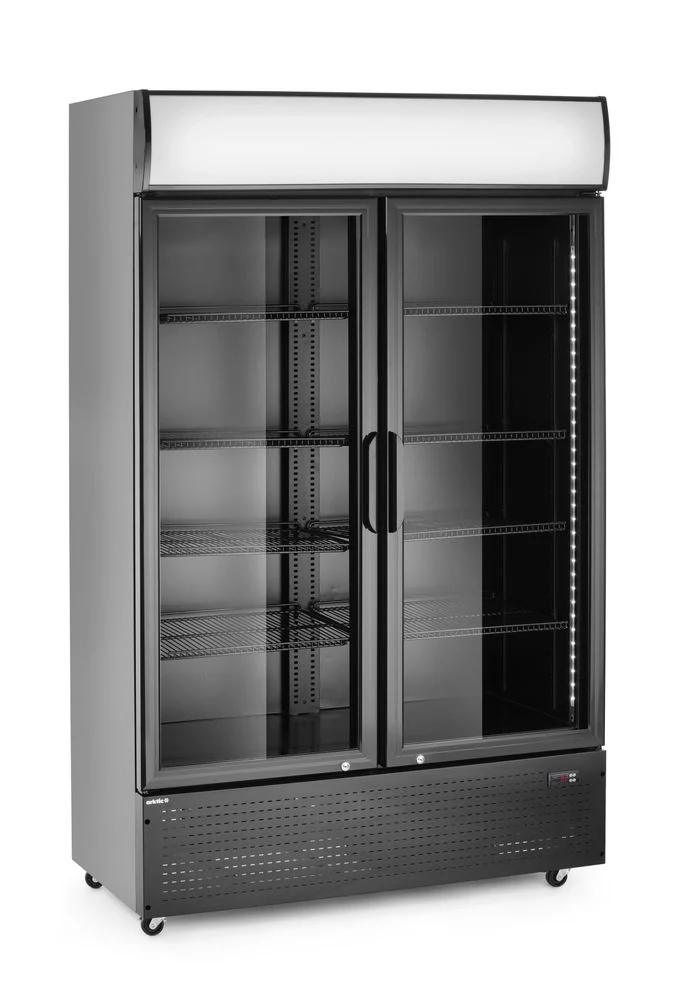 Arktic Rückwandkühlschrank mit hinterleuchteter Blende, zweitürig – 512 l – 230 V / 510 W – Schwarz – 585 × 1120 × H 1900 mm