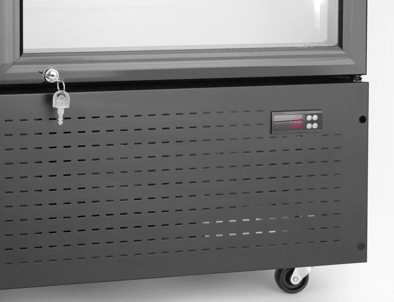 Arktic Rückwandkühlschrank mit hinterleuchteter Blende, zweitürig – 512 l – 230 V / 510 W – Schwarz – 585 × 1120 × H 1900 mm