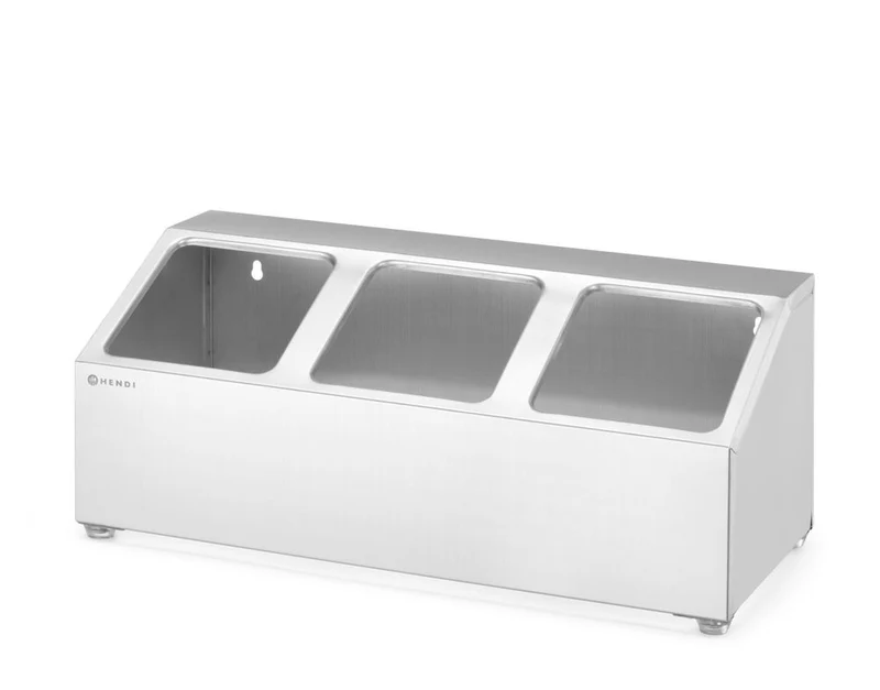HENDI Halterung für Gastronorm-Behälter – 3 Fächer – 512 × 245 × H 215 mm