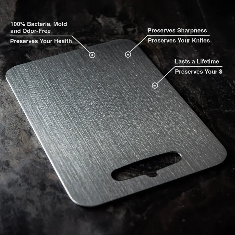 Titanium Snijplank – Antibacterieel, Niet-Toxisch, BPA-Vrij Keuken Essentieel, Mesvriendelijk Ontwerp voor Veilige Voedselbereiding