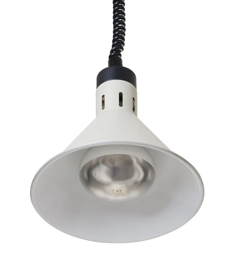 HENDI Höhenverstellbare Wärmelampe, konisch – 230 V / 375 W – Weiß – Ø 275 × H 250 mm