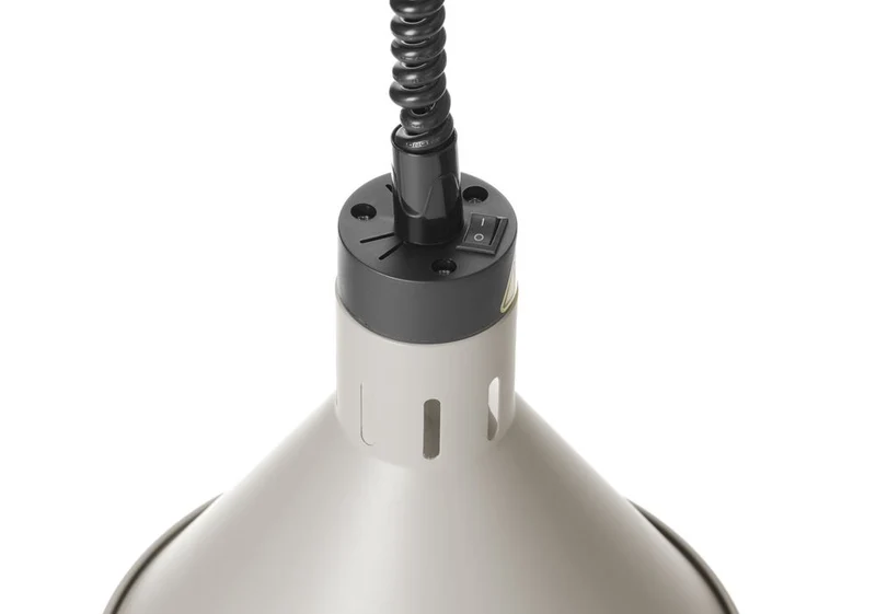 HENDI Höhenverstellbare Wärmelampe, konisch – 230 V / 375 W – Weiß – Ø 275 × H 250 mm