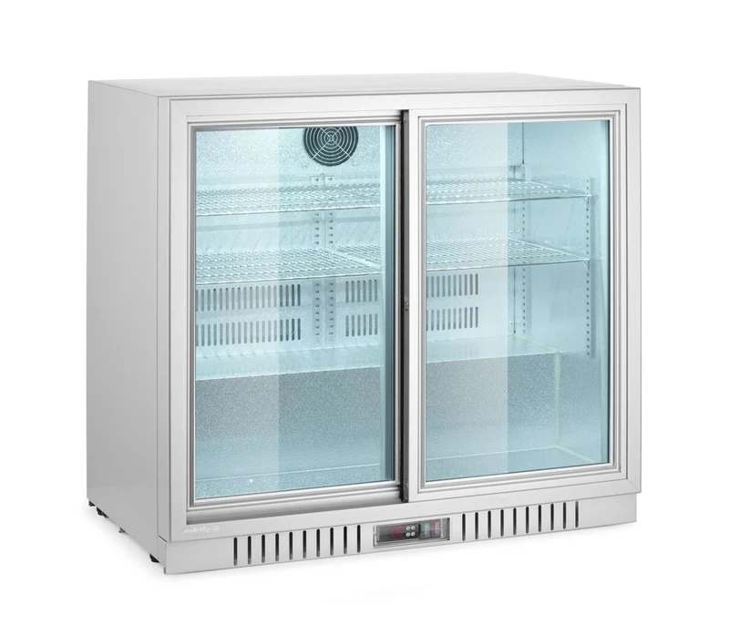 Arktic Bar-Kühlschrank mit 2 Schiebetüren – 150 l – 230 V / 175 W – Silber – 900 × 520 × H 840 mm