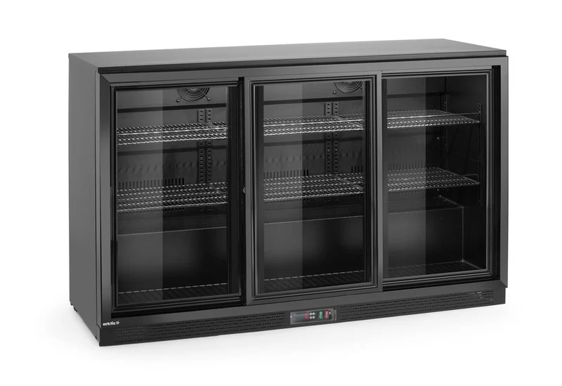 Arktic Kühlschrank mit drei Schiebetüren an der Bar – 254 l – 230 V / 160 W – Schwarz – 520 × 1350 × H 870 mm