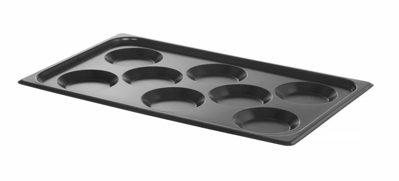 HENDI Blech mit Antihaftbeschichtung CONVECTOMAT EIERBLECH – GN 1 / 1 – Schwarz – 530 × 325 × H 26 mm