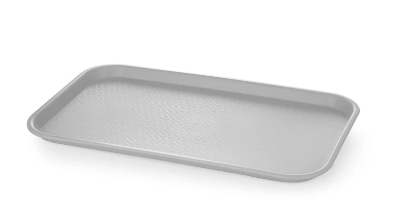 AmerBox Fast-Food-Tablett GN 1 / 1 Polypropylen – Rechteckig – Hellgrau – 530 × 325 × H 20 mm