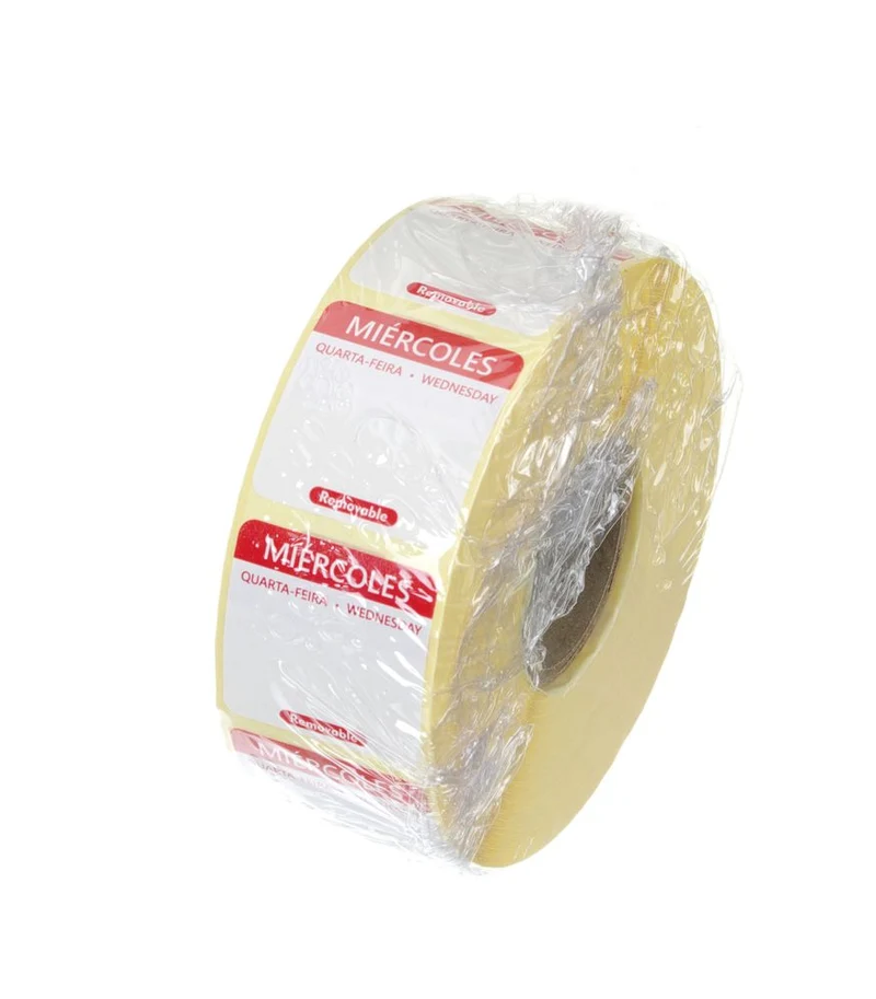 HENDI Täglich anwendbare Lebensmittelsicherheitsetiketten – Mittwoch – Rot – 25 × 25 mm – 1000 Stück