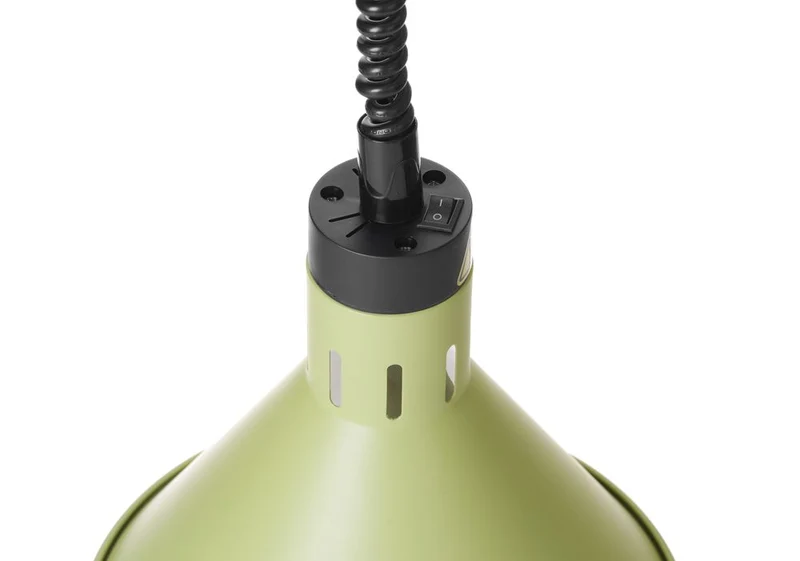 HENDI Höhenverstellbare Wärmelampe, konisch – 230 V / 375 W – Grün – Ø 275 × H 250 mm