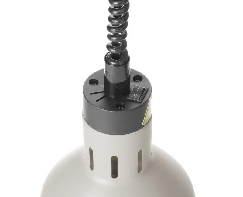 HENDI Höhenverstellbare Wärmelampe, zylinderförmig – 230 V / 375 W – Weiß – Ø 175 × H 250 mm