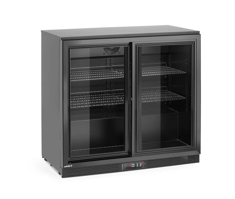 Arktic Bar-Kühlschrank mit zwei Schiebetüren – 158 l – 230 V / 160 W – Schwarz – 520 × 900 × H 870 mm