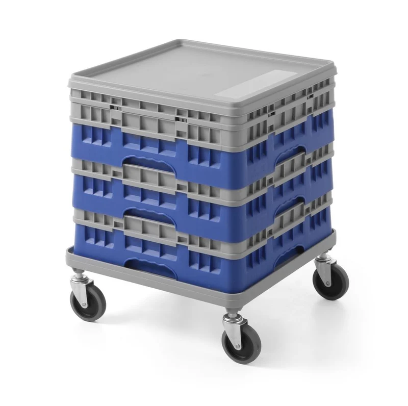 AmerBox Fahrgestell für Universal-Regale 500 × 500 mm – Hellgrau – 500 × 500 × H 180 mm