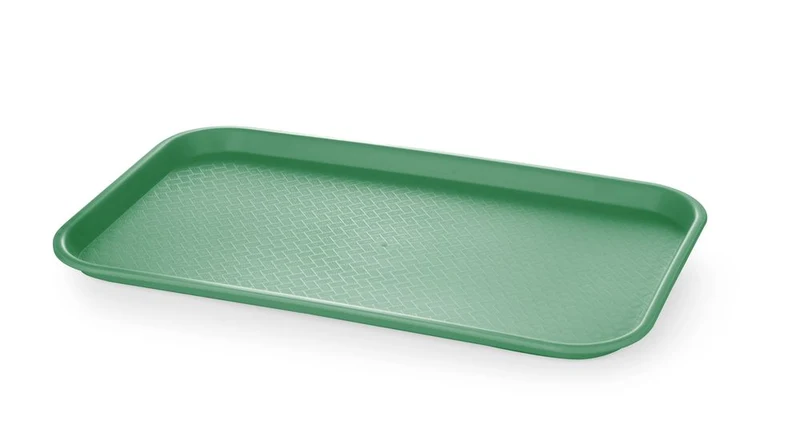 AmerBox Fast-Food-Tablett GN 1 / 1 Polypropylen – Rechteckig – Grün – 530 × 325 × H 20 mm