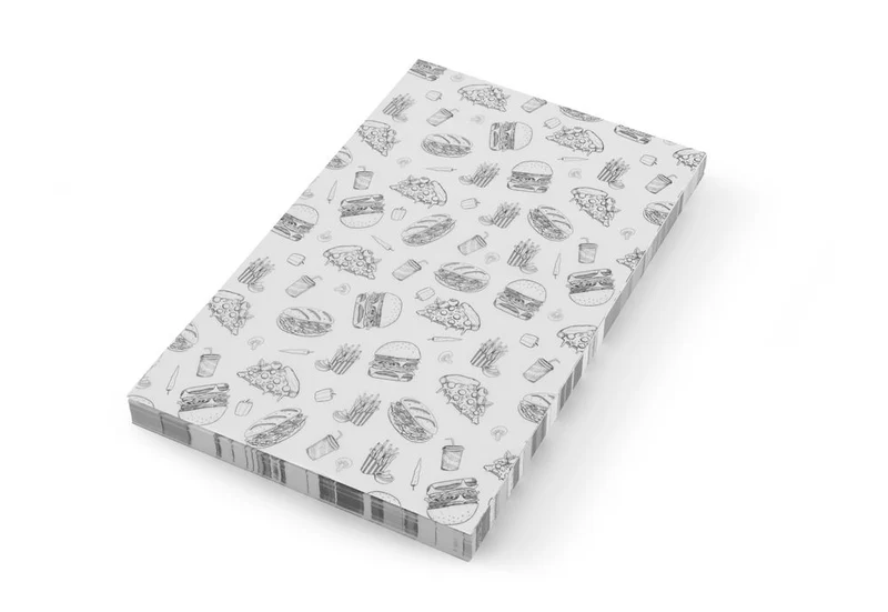 HENDI Einschlagpapier, fettdicht – Fastfood-Muster – 250 × 350 mm – 500 Stück