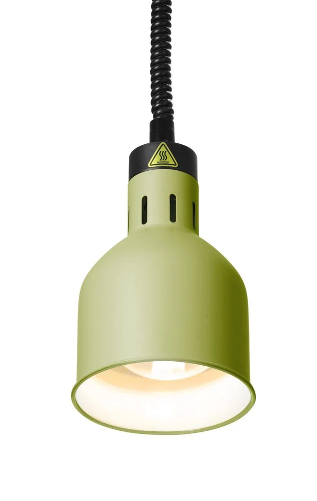 HENDI Höhenverstellbare Wärmelampe, zylinderförmig – 230 V / 375 W – Grün – Ø 175 × H 250 mm