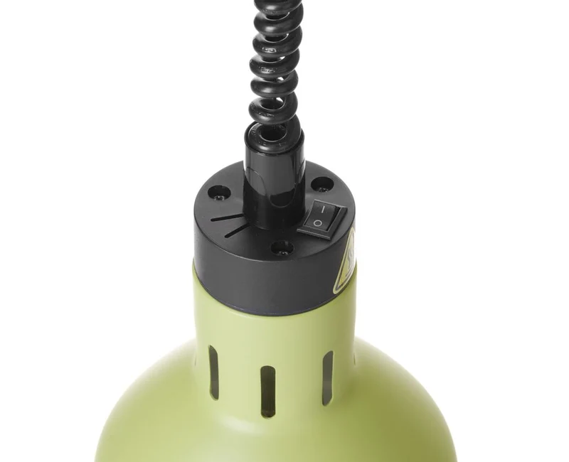 HENDI Höhenverstellbare Wärmelampe, zylinderförmig – 230 V / 375 W – Grün – Ø 175 × H 250 mm