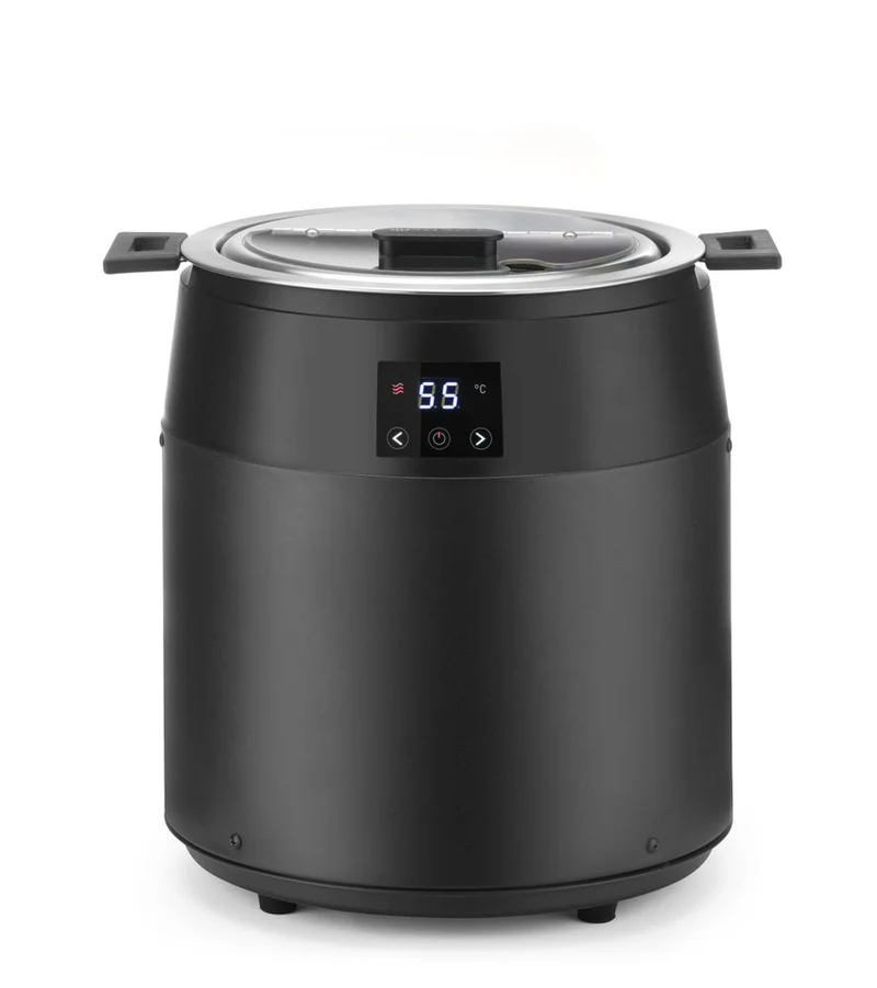 HENDI Suppenkessel ohne Wasser, 10 l – 230 V / 450 W – Schwarz – Ø 330 × H 398 mm