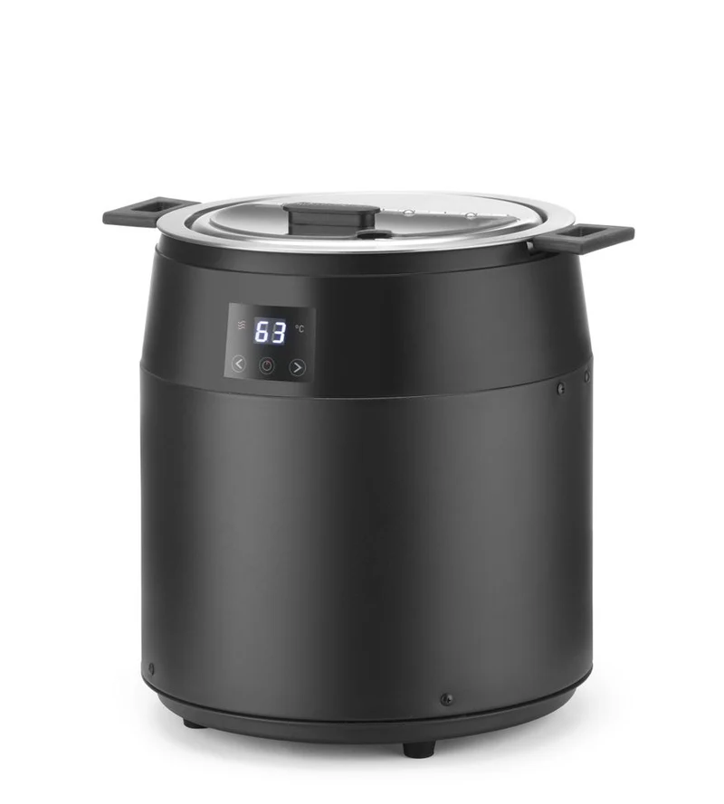 HENDI Suppenkessel ohne Wasser, 10 l – 230 V / 450 W – Schwarz – Ø 330 × H 398 mm