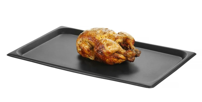 HENDI Backblech mit Antihaftbeschichtung CONVECTOMAT ROAST – GN 1 / 1 – Schwarz – 530 × 325 × H 17 mm