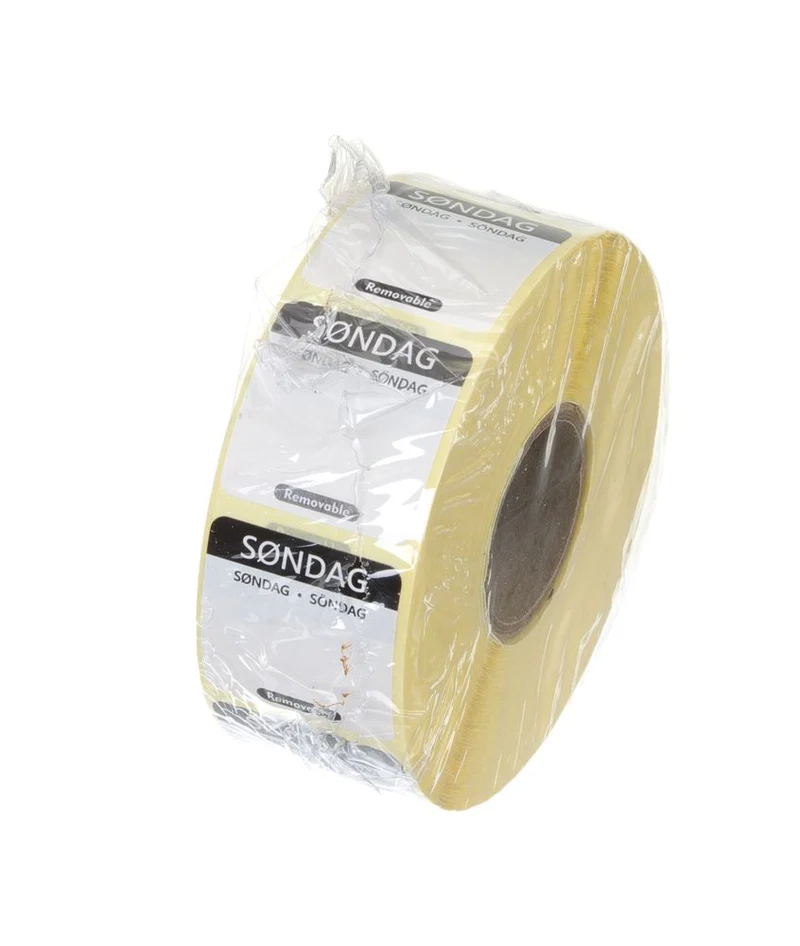 HENDI Täglich anwendbare Lebensmittelsicherheitsetiketten – Sonntag – Schwarz – 25 × 25 mm – 1000 Stück