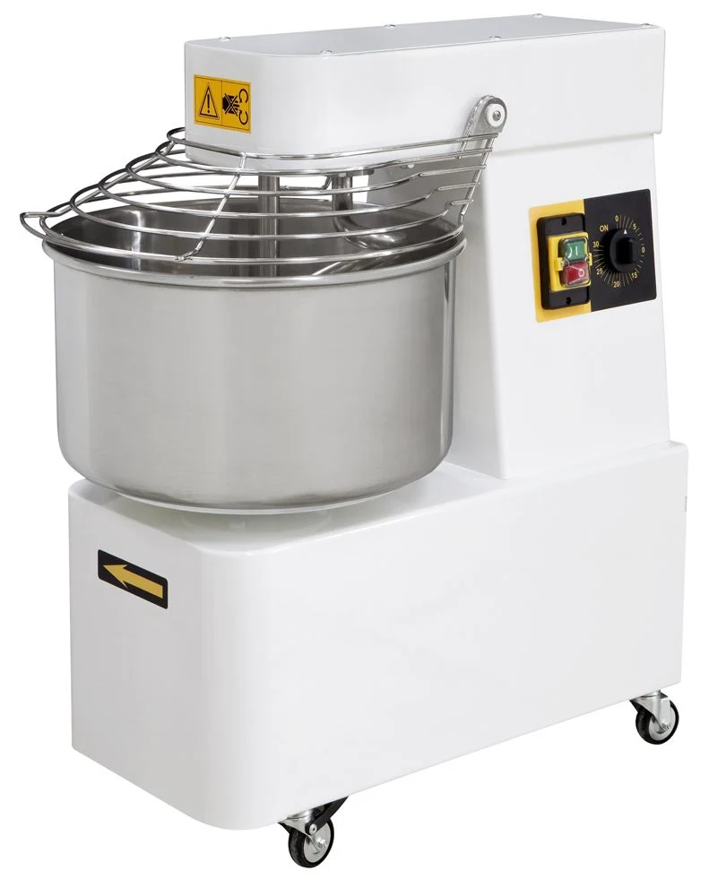 HENDI Spiralkneter mit feststehendem Kopf und Rührschüssel, 2 Geschwindigkeitsstufen – 22 l – 400 V / 1100 W – 56 kg / h – 385 × 670 × H 725 mm