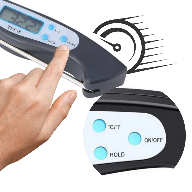 Vouwbare Instant Read Digitale Voedselthermometer