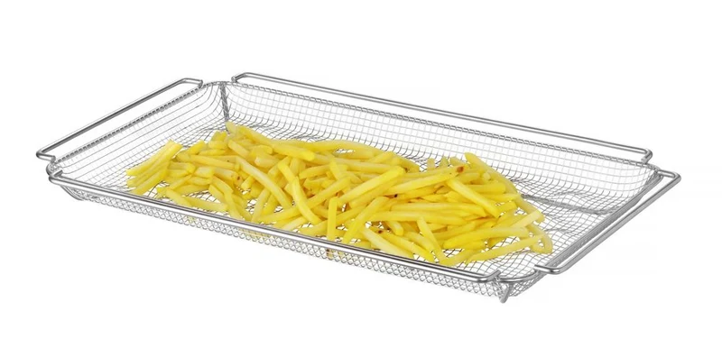 HENDI Pommes frites Ofenkorb, gewellt CONVECTOMAT FRY – GN 1 / 1 – 530 × 325 × H 40 mm