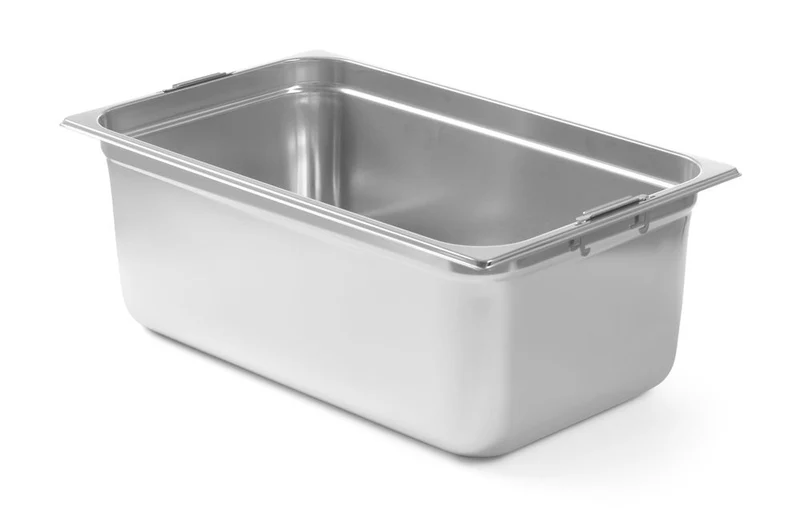 HENDI GN-Behälter mit einklappbaren Griffen – GN 1 / 1 – 14 l – 530 × 325 × H 100 mm