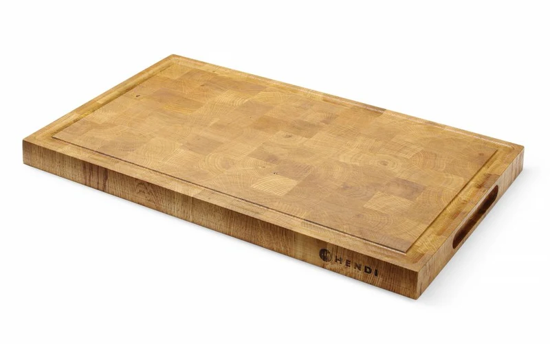 HENDI Servierbrett aus Eichenholz, Hirnholz – Rechteckig – 325 × 265 × H 30 mm