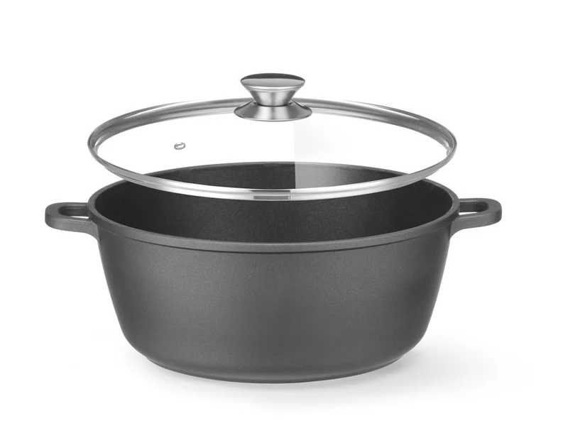 HENDI Kasserolle mit Antihaft-Beschichtung – 7,5 l – Schwarz – 387 × 310 × H 130 mm