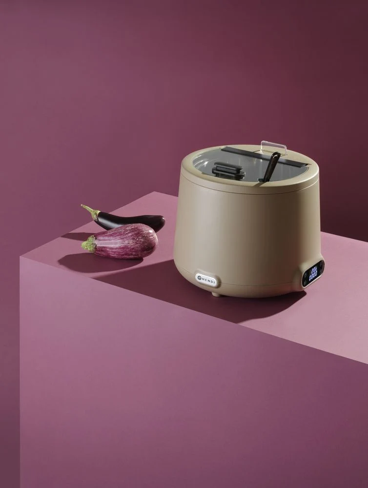 HENDI Suppenkessel UNIQ – 8 l – 230 V / 500 W – designed by Robert Bronwasser – Beige – Ø 365 × H 325 mm
