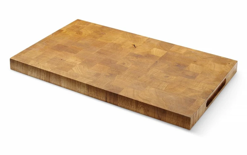 HENDI Servierbrett aus Eichenholz, Hirnholz – Rechteckig – 530 × 325 × H 35 mm