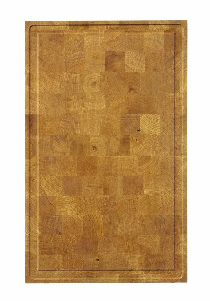 HENDI Servierbrett aus Eichenholz, Hirnholz – Rechteckig – 530 × 325 × H 35 mm