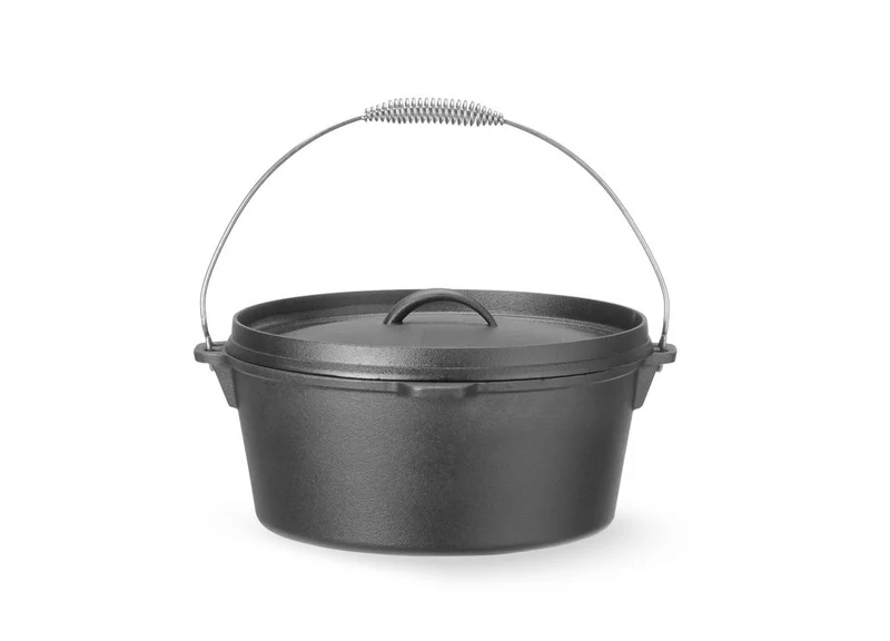 HENDI Gusseisentopf – 7,2 l – Rund – Schwarz – Ø 310 × H 130 mm