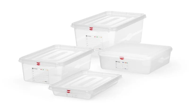 HENDI GN 1 / 1 Behälter, Polypropylen – 21 l – Transparent – Rechteckig – 530 × 325 × H 150 mm