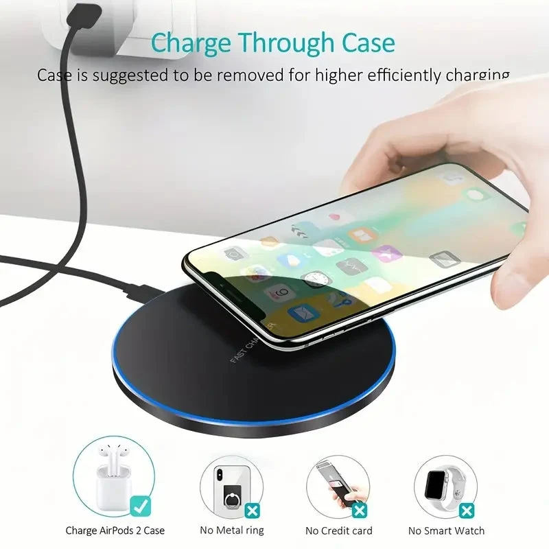 30W DRAADLOZE SNELLADER VOOR IPHONE & ANDERE APPARATEN | INDUCTIE OPLADER