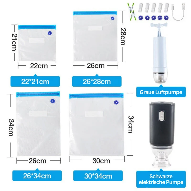 10 Herbruikbare Vacumeerzakken – FreshGuard