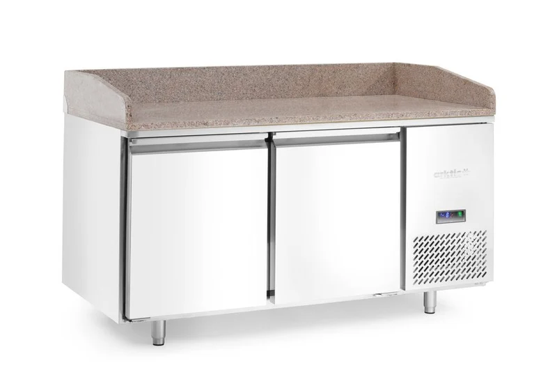 Arktic Pizzakühltisch mit Granitarbeitsplatte, 2 Türen – 250 l – 230 V / 250 W – 800 × 1510 × H 1050 mm