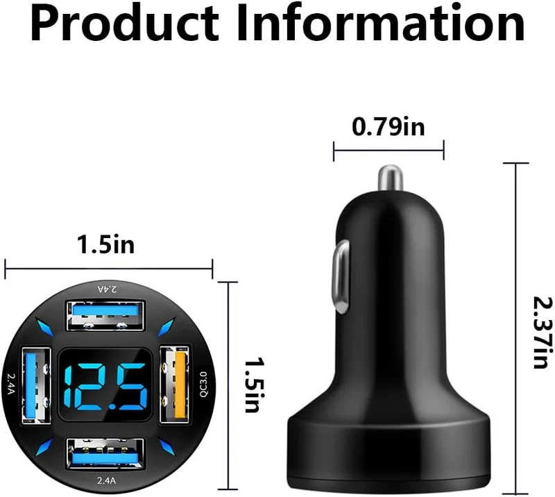 Autolader 66W Supersnel opladen met USB PD & QC 3.0 – Universeel voor 12-24V sigarettenaansteker