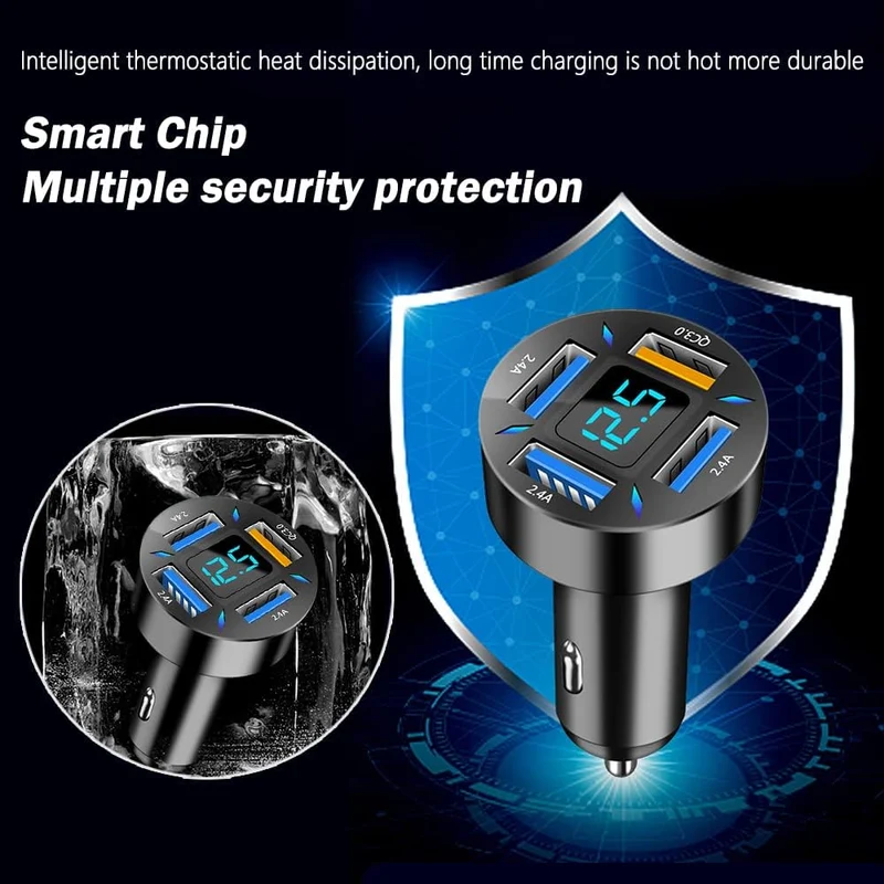Autolader 66W Supersnel opladen met USB PD & QC 3.0 – Universeel voor 12-24V sigarettenaansteker