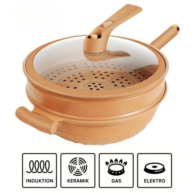 Multifunctionele Wokpan met Antiaanbaklaag - CookFlex