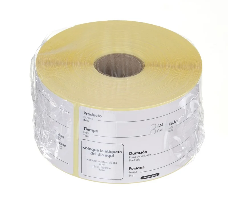 HENDI Lebensmittelrotations-Etiketten, mehrfach verwendbar, leicht entfernbar – Weiß – 100 × 50 mm – 500 Stück