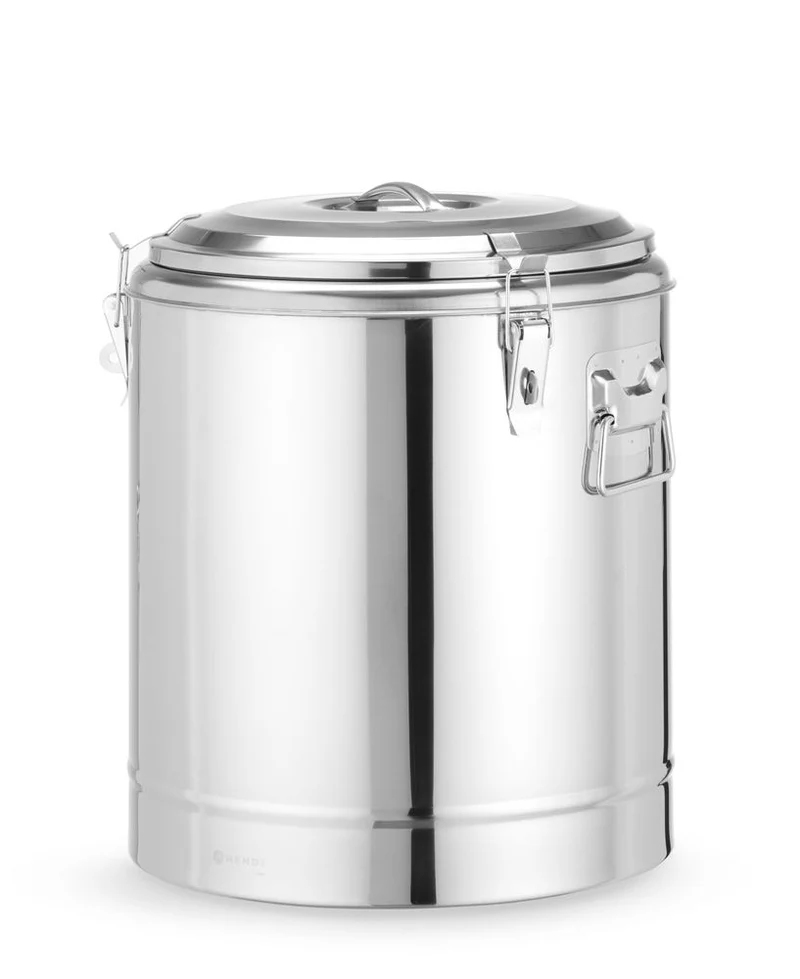 HENDI Isolierter tragbarer Behälter – Kitchen Line – 36 l – Silber – Ø 400 × H 500 mm