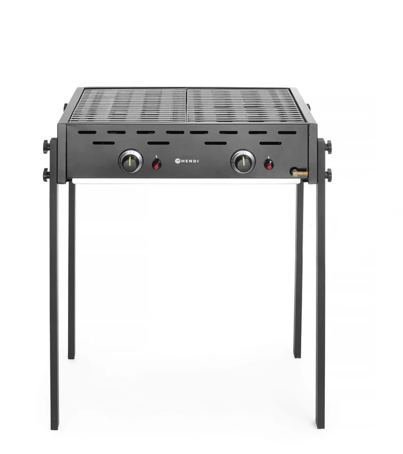 HENDI Gasgrill Roast-Master Pro Schwarz – 11,6 kW – 790 × 560 × H 900 mm