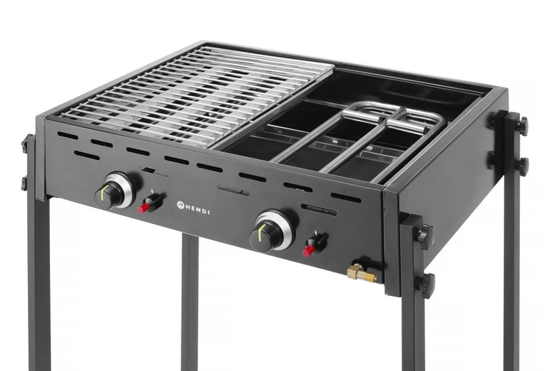 HENDI Gasgrill Roast-Master Pro Schwarz – 11,6 kW – 790 × 560 × H 900 mm