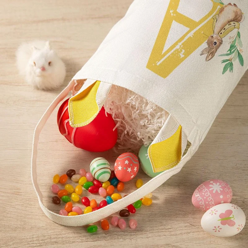 BunnyLuxe paasmand| Schattige gepersonaliseerde paasei jachtmand