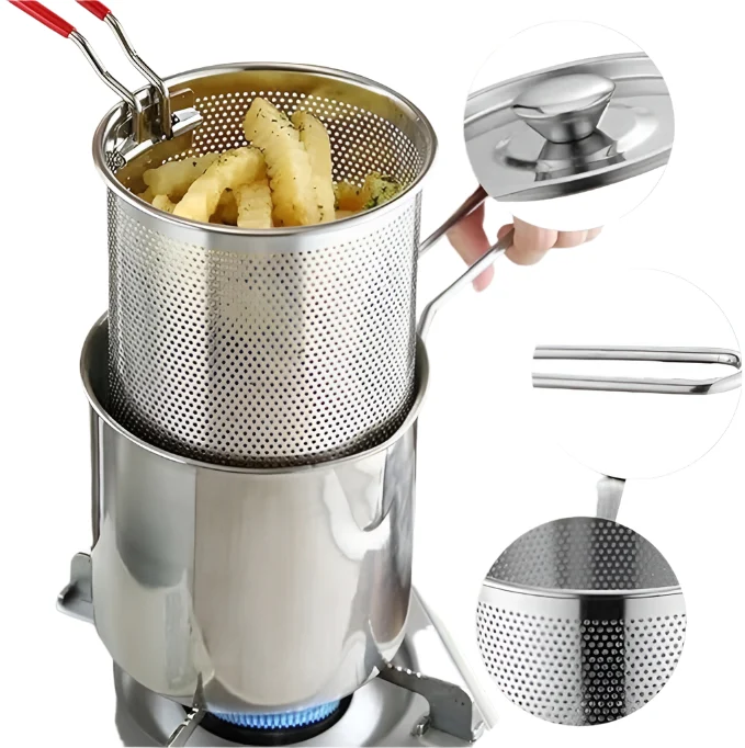 GourmetFry Deluxe Frituurpan voor Aardappelen | High-end frituurpan voor knapperige en heerlijke aardappelen thuis