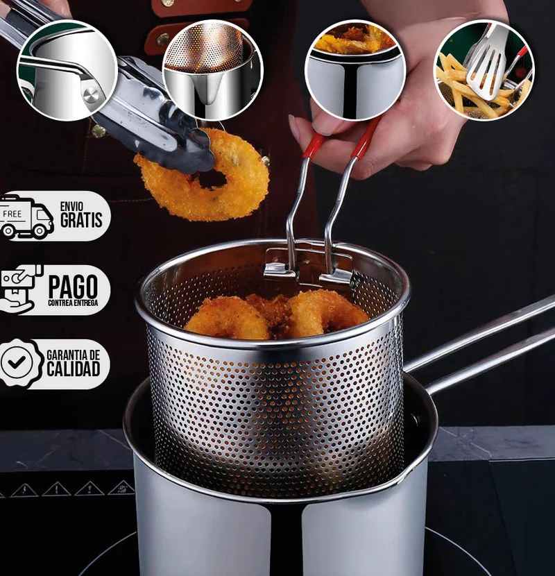 GourmetFry Deluxe Frituurpan voor Aardappelen | High-end frituurpan voor knapperige en heerlijke aardappelen thuis