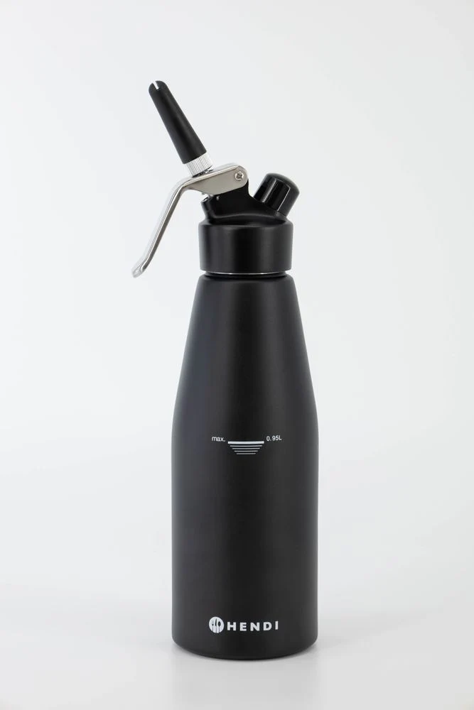 HENDI Sahnespender, schwarz – Kitchen Line – 0,95 l – Ø 95 × H 320 mm