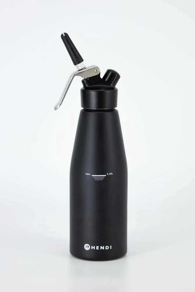 HENDI Sahnespender, schwarz – Kitchen Line – 0,95 l – Ø 95 × H 320 mm