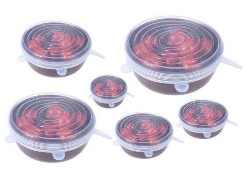 Set van 6 Rekbare Siliconen Deksel – StretchLid